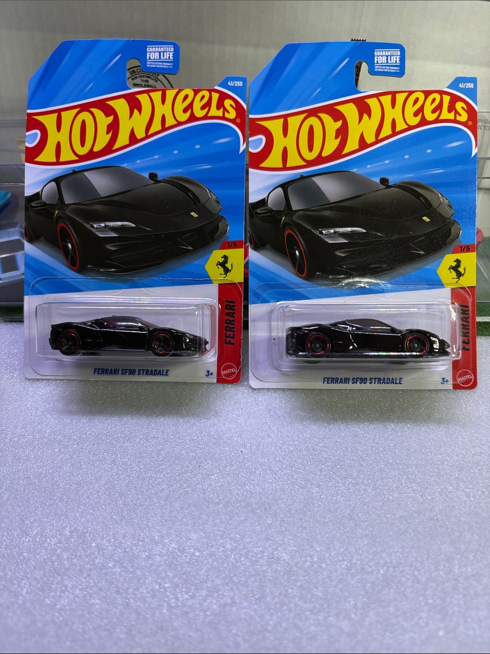 Hot wheels Ferrari SF90 Stradale Black Die-Cast Toy Car lot of 2